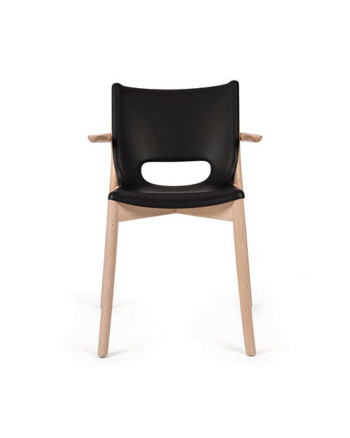 Poêle Collection black Monoshell chair with armrests Alessi
