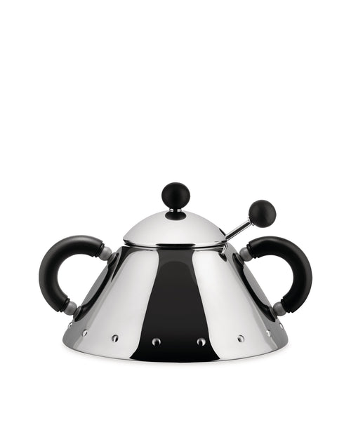 9097 black Sugar bowl with spoon Alessi