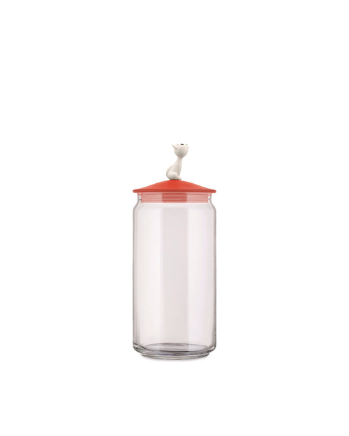 MiòJar Red Orange Jar for cat food Alessi