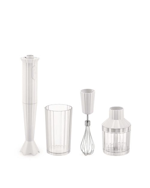 Plissé white Hand blender set. British plug Alessi