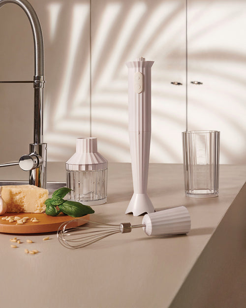 Plissé white Hand blender set. European plug Alessi 1