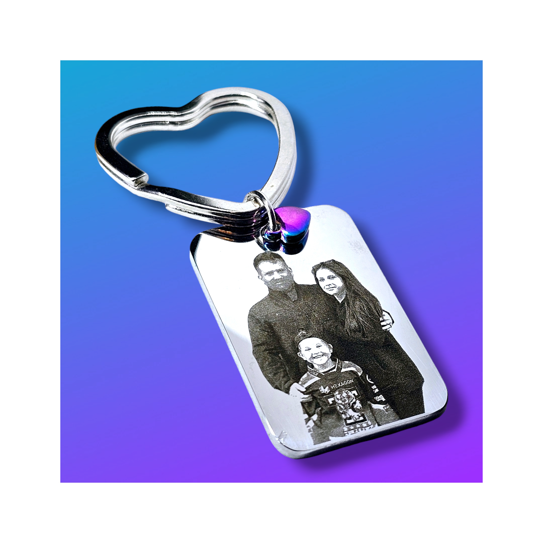 Dog Tag Photo Keyring