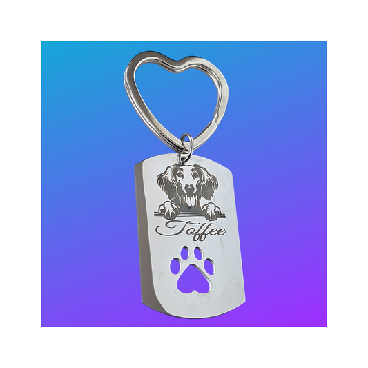 Paw Print Dog Keyring