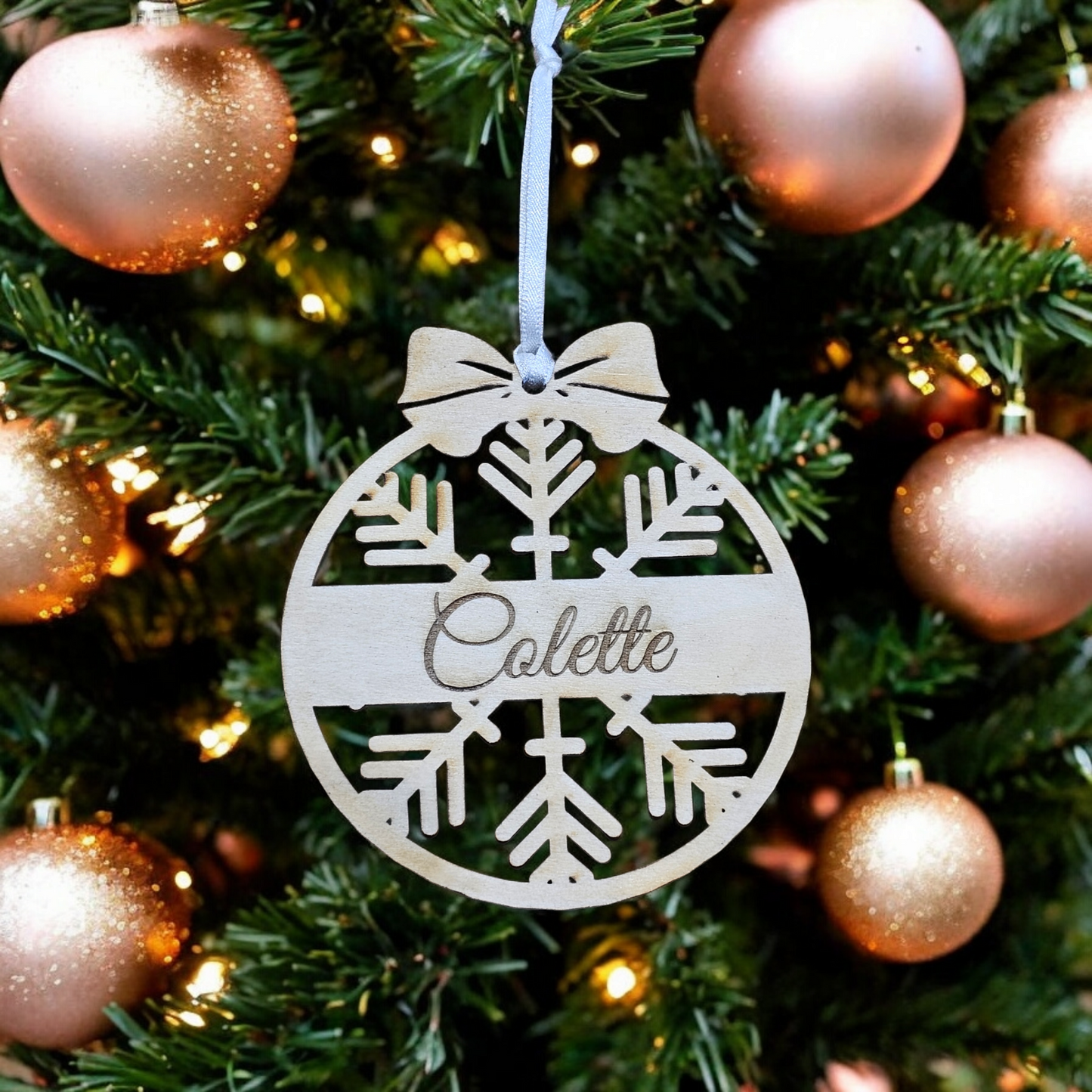 Set of 4 Personalised Christmas Tree Decorations